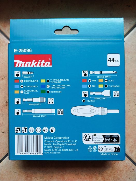 Zestaw końcówek wkrętakowych z grzechotką 44 szt. MAKITA E