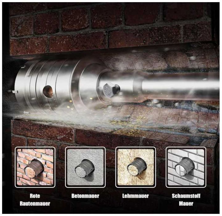 Otwornica do betonu 125mm SDS Plus + wiertło prowadzące MOXPIFY