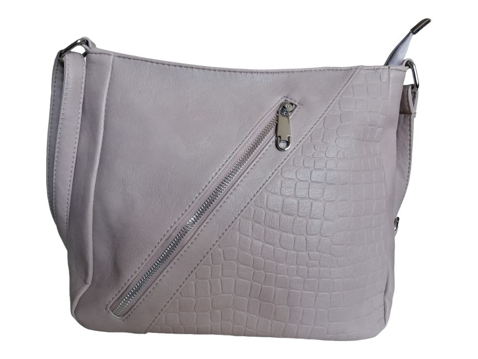 Klasyczna Torebka Damska Listonoszka Na Ramię - Beżowa