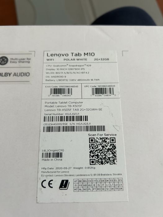 Tablet Lenovo Tab M10 32GB