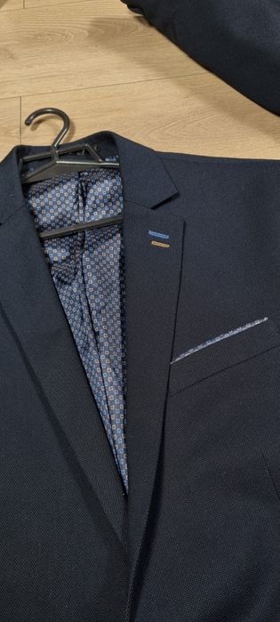Garnitur męski komplet (marynarka+spodnie), elegancki, jak nowy