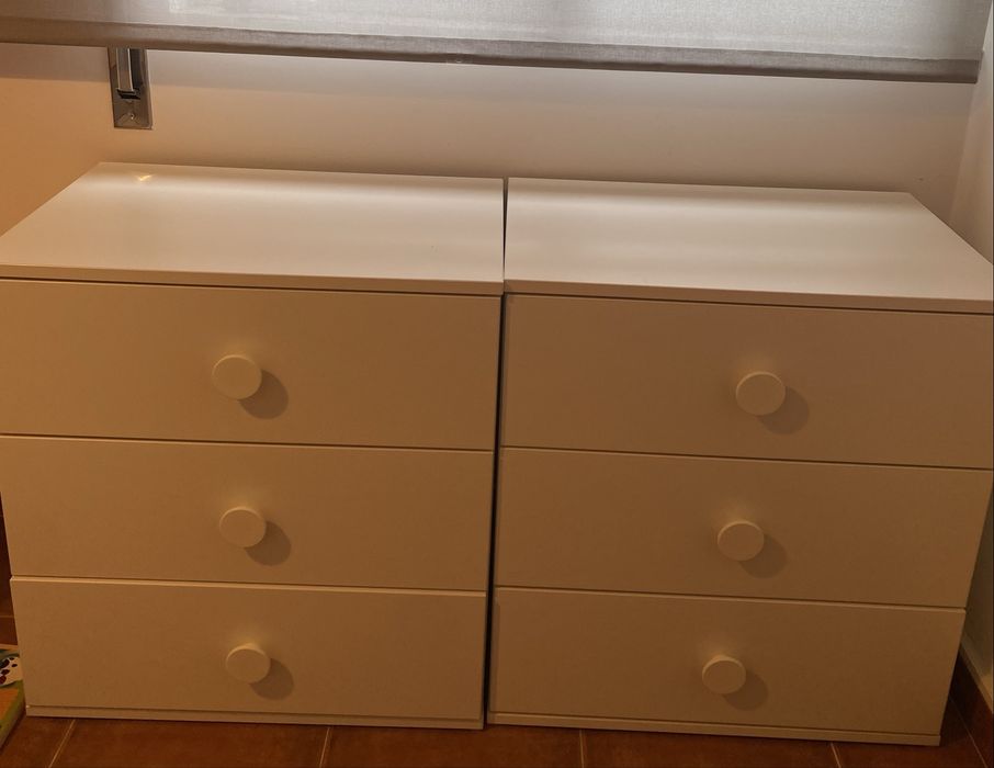 Cómoda c/3 gavetas, branco, 60x40x60 cm
