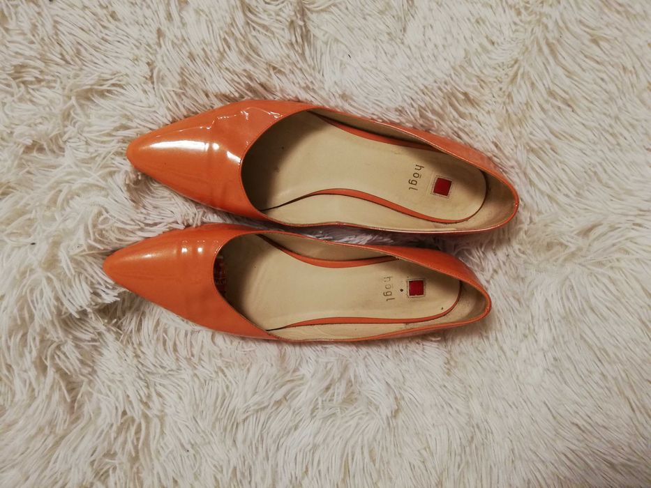 baleriny skórzane Högl 6 rozmiar 39 pomarańcz baleriny Högl 39