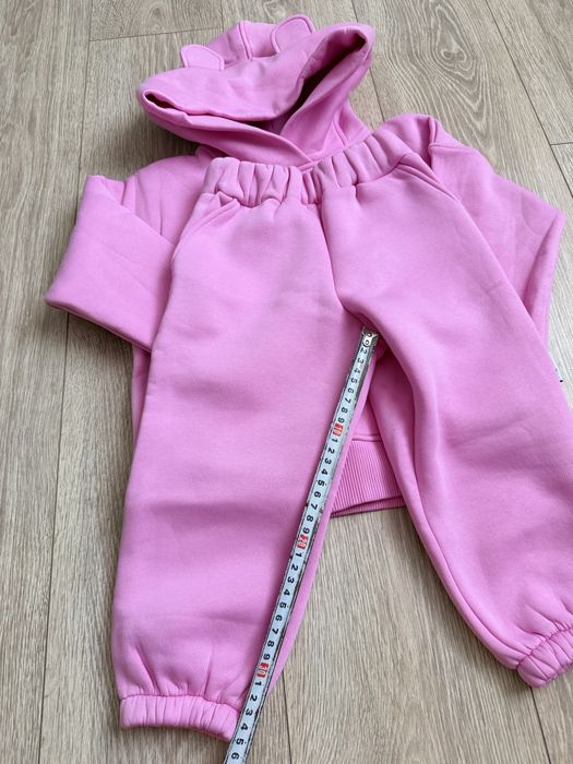 Zara костюм 98 104 комплект худі джогери осінь весна 3 4 роки теплий утеплений з вушками куртка безрукавка комбінезон