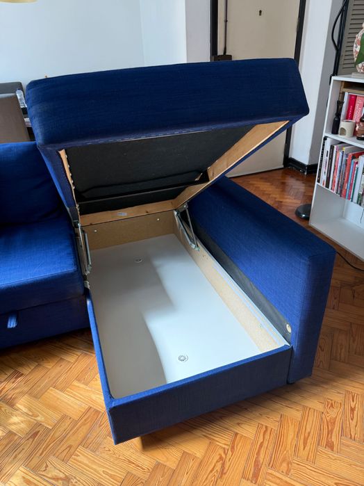 Sofá-cama chaise longue c/arrumação FRIHETEN Ikea