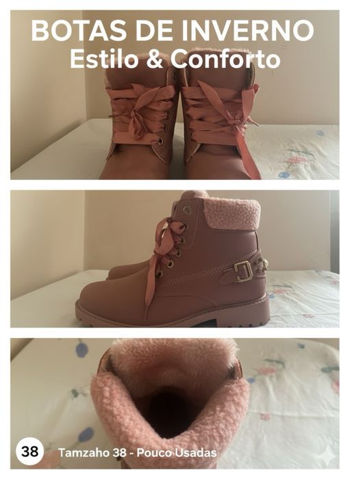 Botas de inverno Tam. 38 Rosa