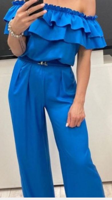 Kombinezon długi Excellence niebieski Nowy z metką Kombinezon typu his