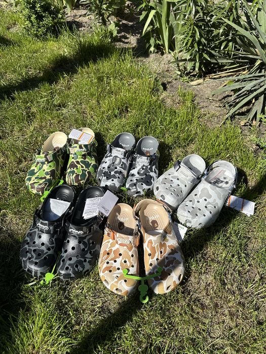 Crocs х Варе тапочки, крокси бейп,тапки, crocs a bathing ape