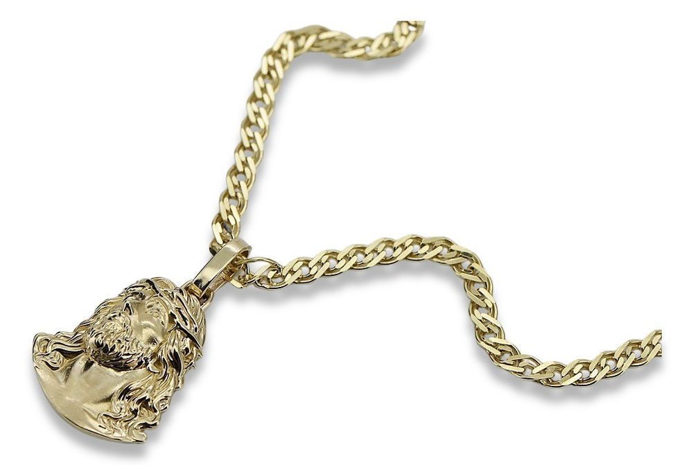 Złota zawieszka Jezus z łańcuszkiem 14k 585 pj004y15&cc081y55 Katowice