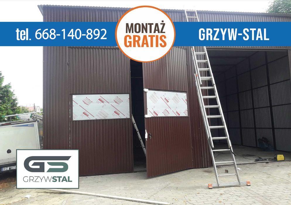GARAŻ BLASZANY - Garaże Blaszane - Hala Magazynowa Wiata - GRZYWSTAL*