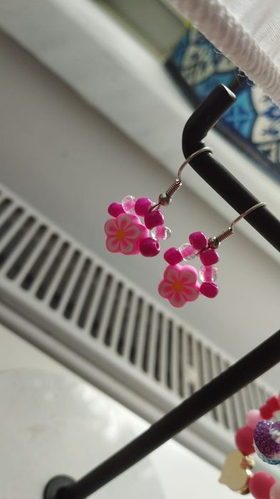 Kolczyki zrobione przez moją córkę:)