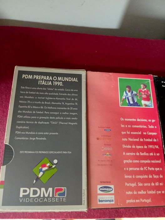Conjunto de VHS futebol português
