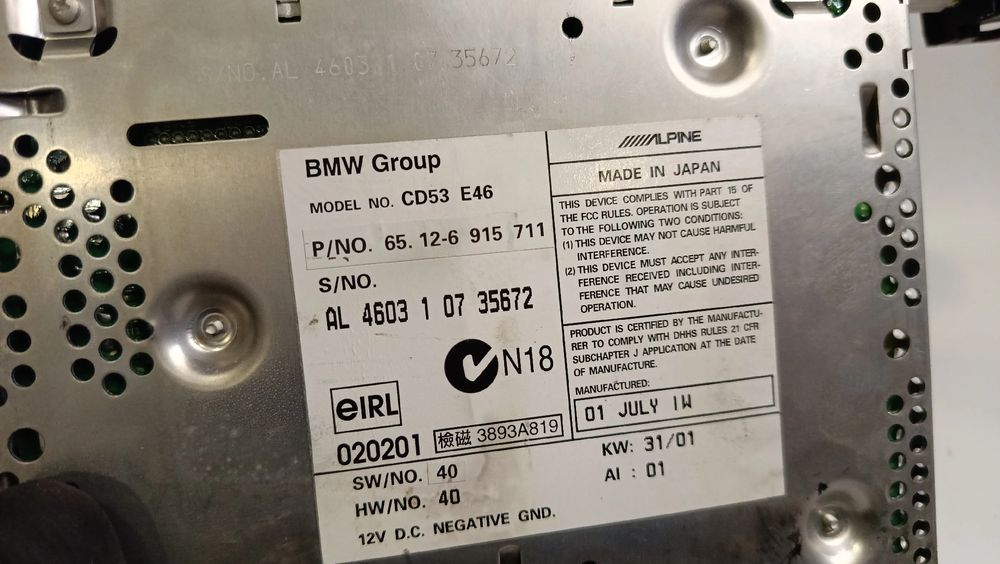Rádio / auto-rádio BMW 3 (E46)