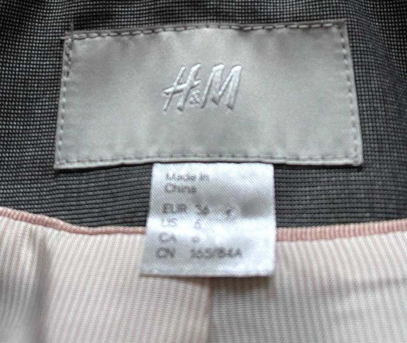 Żakiet marynarka szara matura H&M roz.36