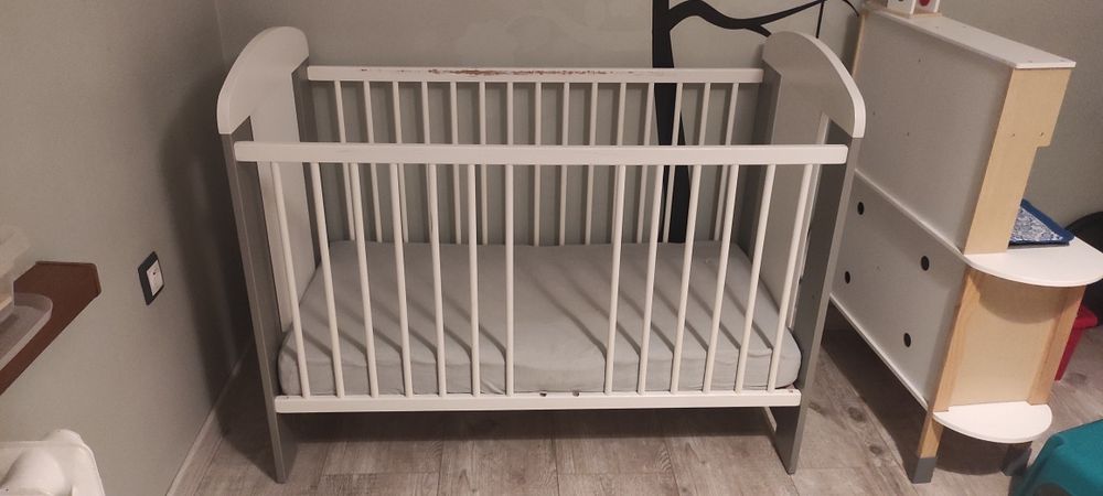 Łóżeczko dziecięce 120x60 + materac hevea baby max