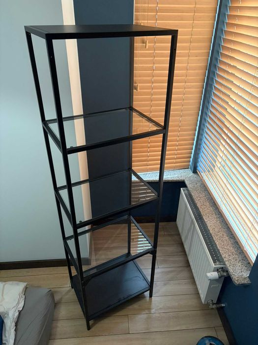 Regał VITTSJÖ Ikea rozm. 51x175 cm, czarny/szkło