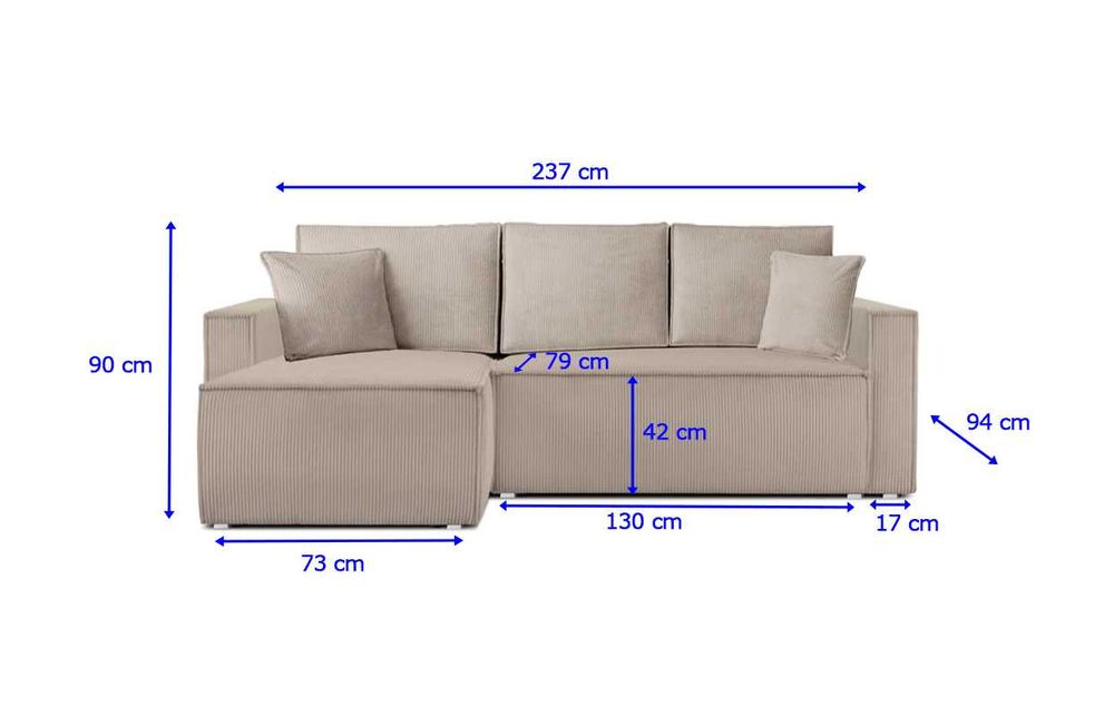 Narożnik rozkładany BERG 237, Funkcja, Zagłówki, Sztruks, Producent
