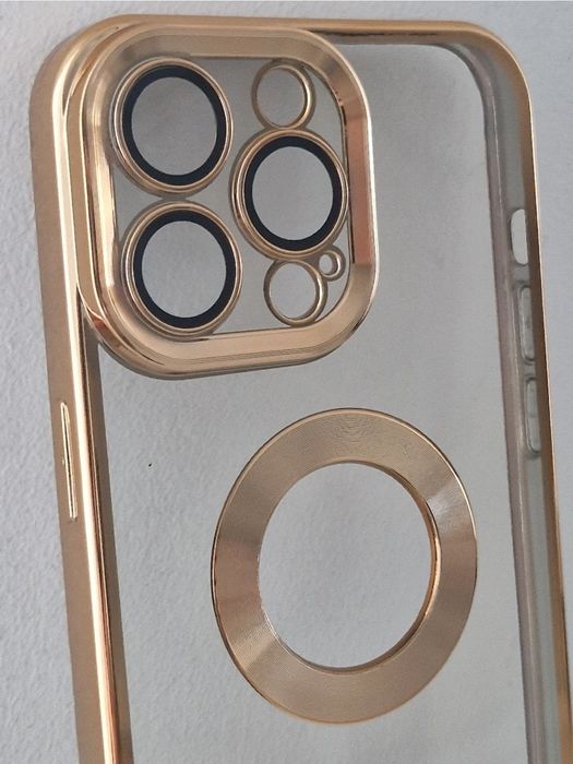 Beauty Clear Case do Iphone 15 Pro złoty