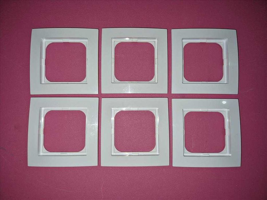 6 x Białe Ramki Ospel Model AS Do Regulatorów Temperatury Tech F-2Z V1