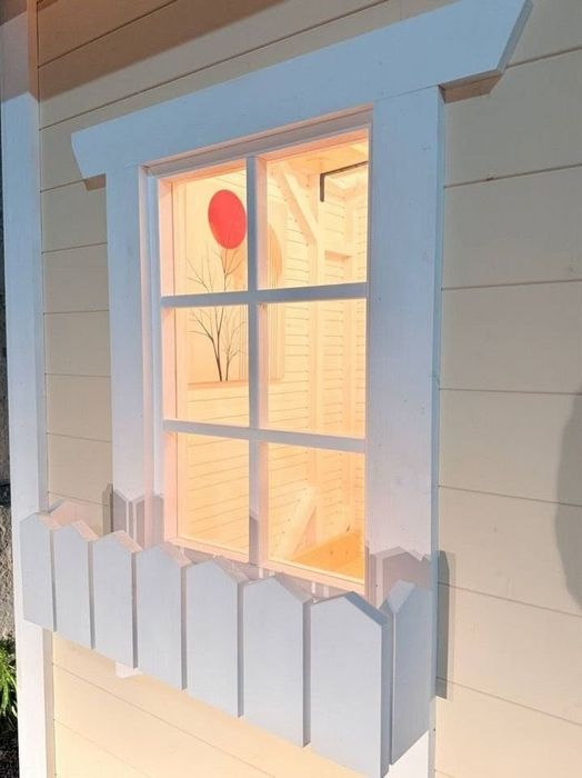 Дачный туалет 120*120 "Большой домик айвори" с козырьком.