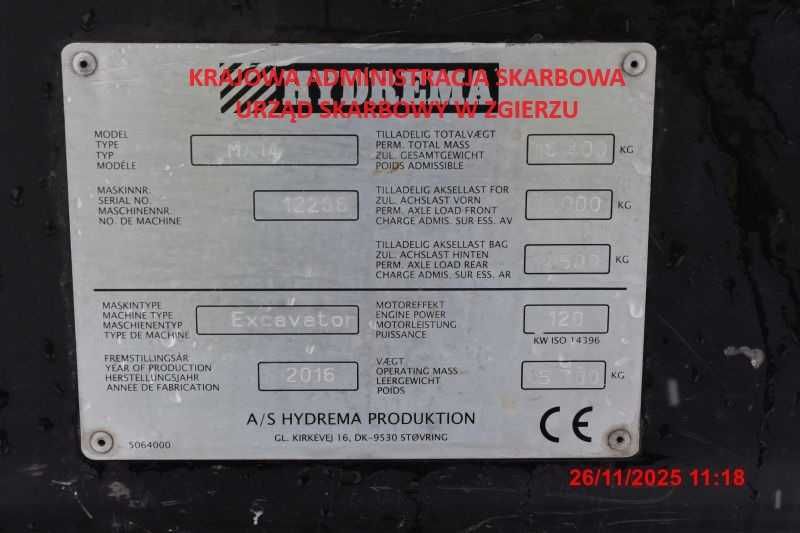 koparka kołowa Hydrema MX 14  wraz z rotatorem