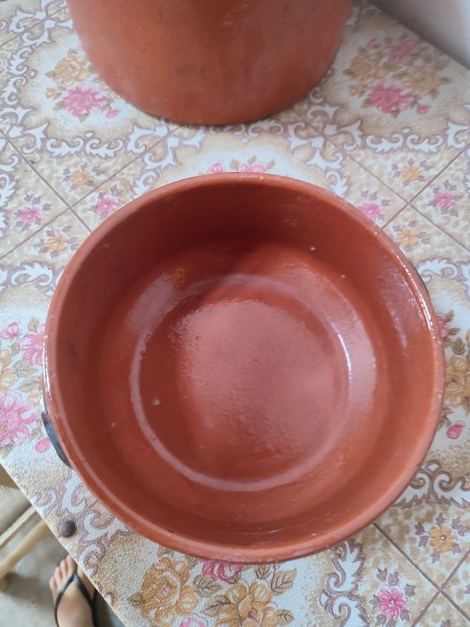 Panela barro - caçarola tradicional pintada à  mao com tampa