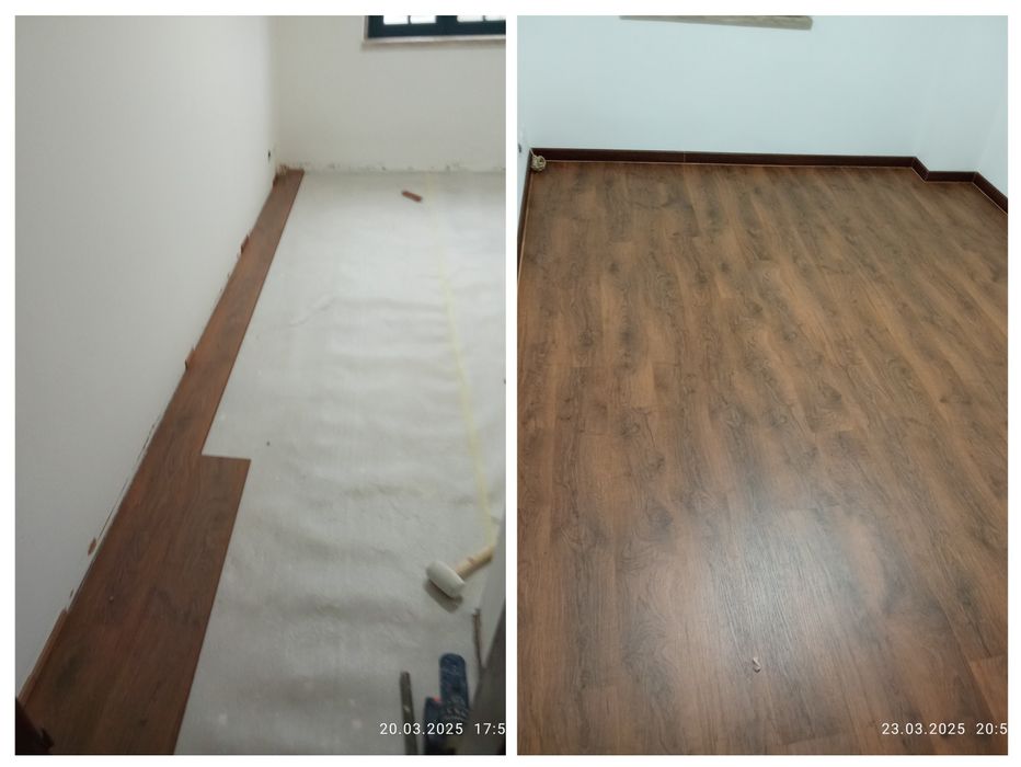 Trabalhos de pintura, Pladur, barramentos chão flutuante etc