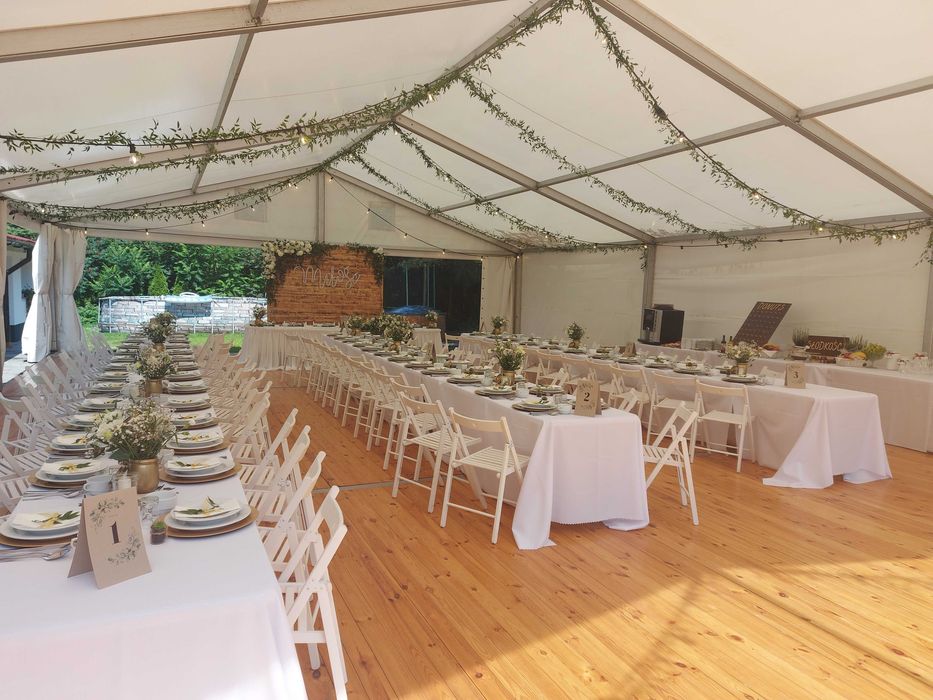 Wesele w hali namiotowej, imprezy okolicznościowe, catering