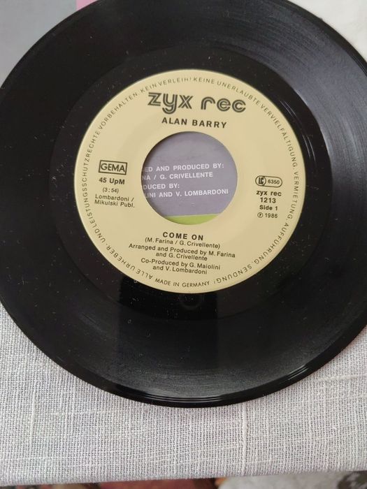 Alan Barry - Come On, 7"singiel winylowy Italo disco