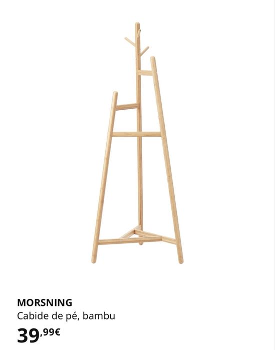cabide de pé em bambu do IKEA, modelo MORSNING