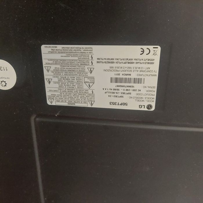 TV marca LG avariada