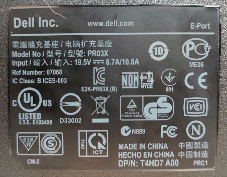 Stacja dokująca Dell PR03X do laptopa