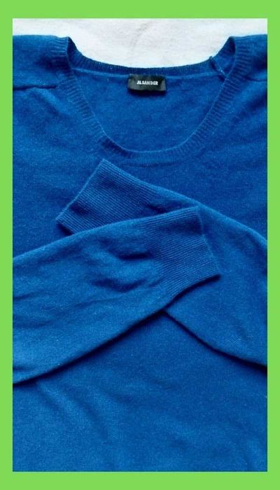 Свитер унисекс синий 100% кашемир р.L, XL JIL SANDER оригинал