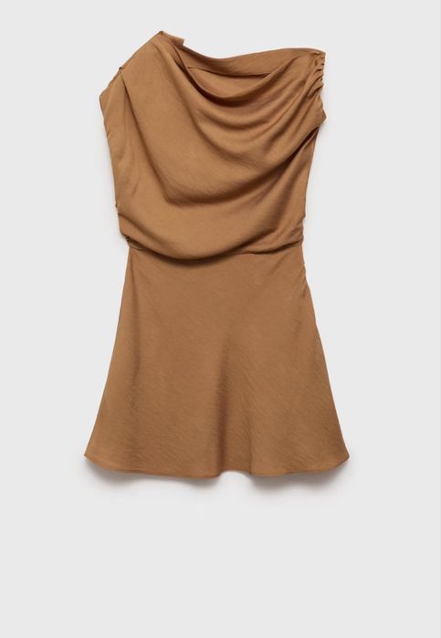 Vestido MANGO assimetrico drapeado