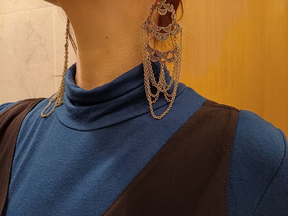 Incríveis brincos statement, muito compridos, de estilo étnico