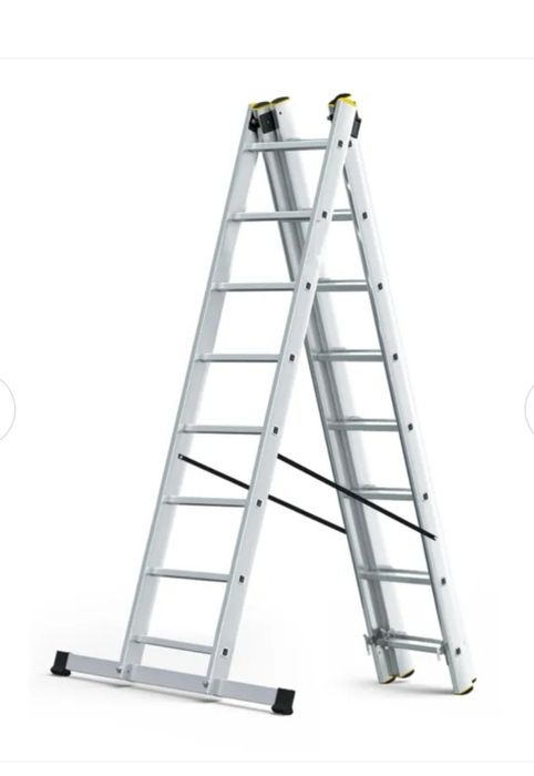 Drabina aluminiowa 3x8 pro wzmocniona domowa