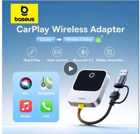 Carplay Baseus sem fio