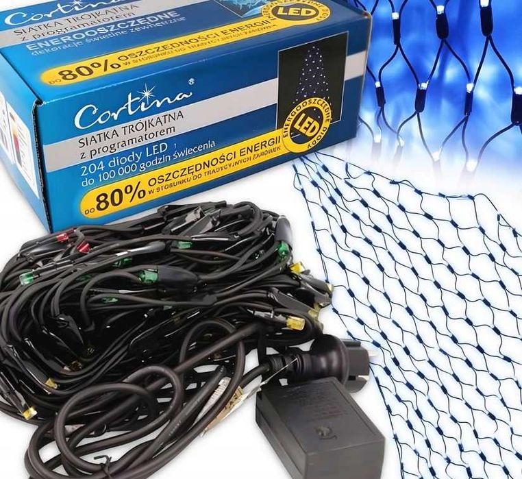 LAMPKI CHOINKOWE zewnętrzne 204 LED choinka biały zimny