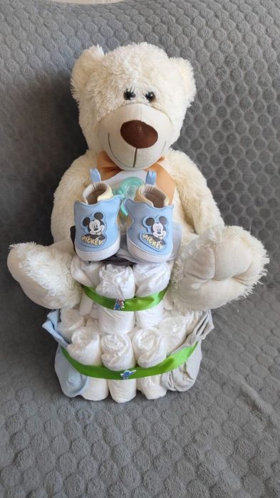 Tort z pampersów , narodziny dziecka, chrzciny,babyshower.
