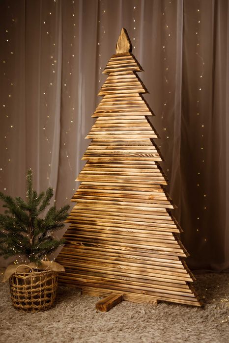 Ekologiczna choinka z drewna opalanego 160 cm, drzewko świąteczne