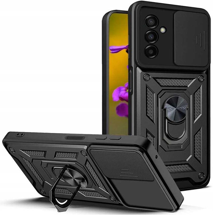 SJTC etui do Samsung Galaxy S23 FE pancerne osłona obiektywu stojak