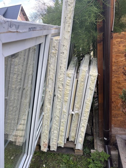 Okna z demontażu biale dwuszybowe