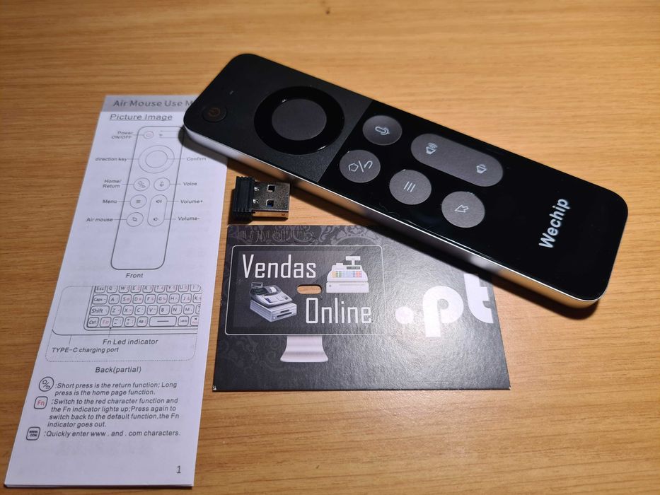 Comando Airmouse W3 com microfone e teclado NOVO