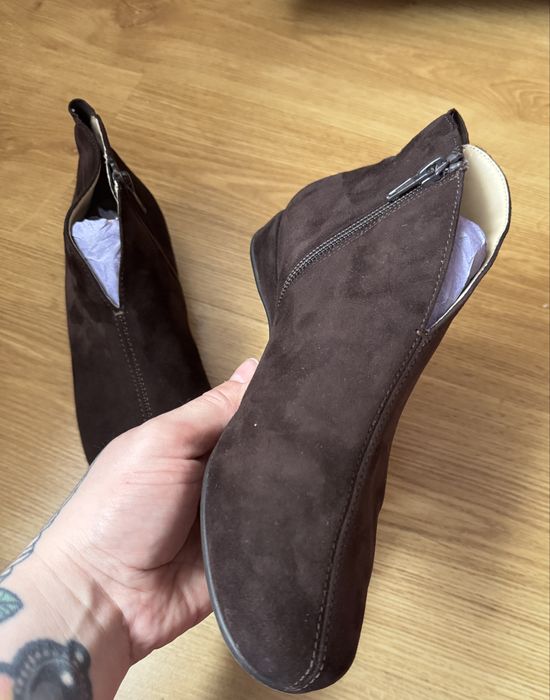 Skórzane brązowe botki Hassia rozmiar 5 - 38