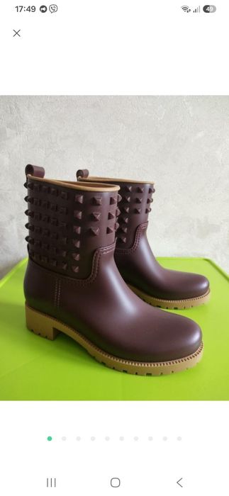 Гумові жіночи чоботи шкіряні 39 розмір Navyboot.