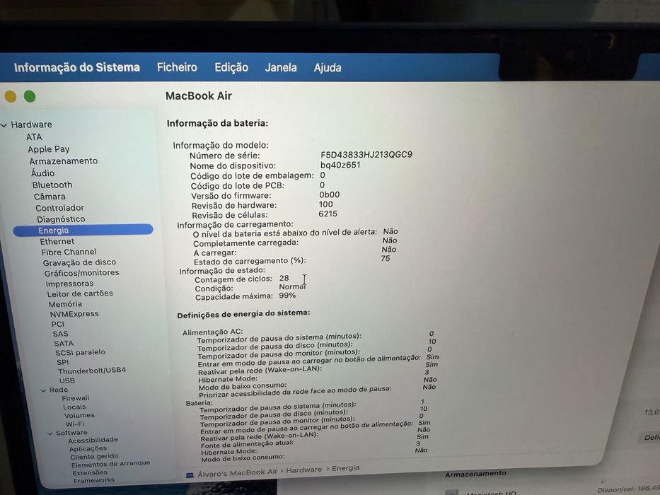 Macbock air M3 8gb 256ssd