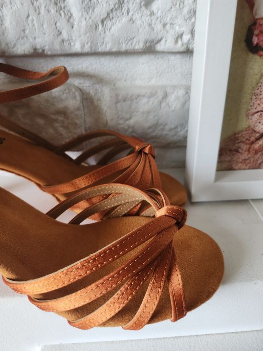38 regulowane buty taneczne złote 7 cm bachata salsa taniec towarzy