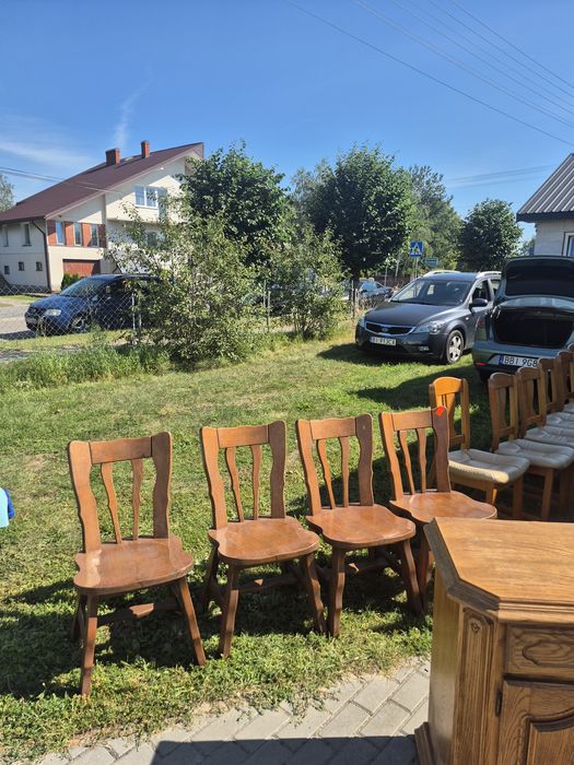 Komplet 4 krzeseł dębowych