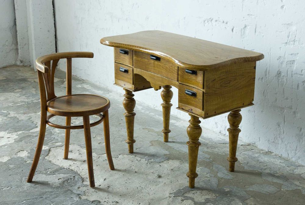 Stare biurko antyczne drewniane vintage retro toaletka