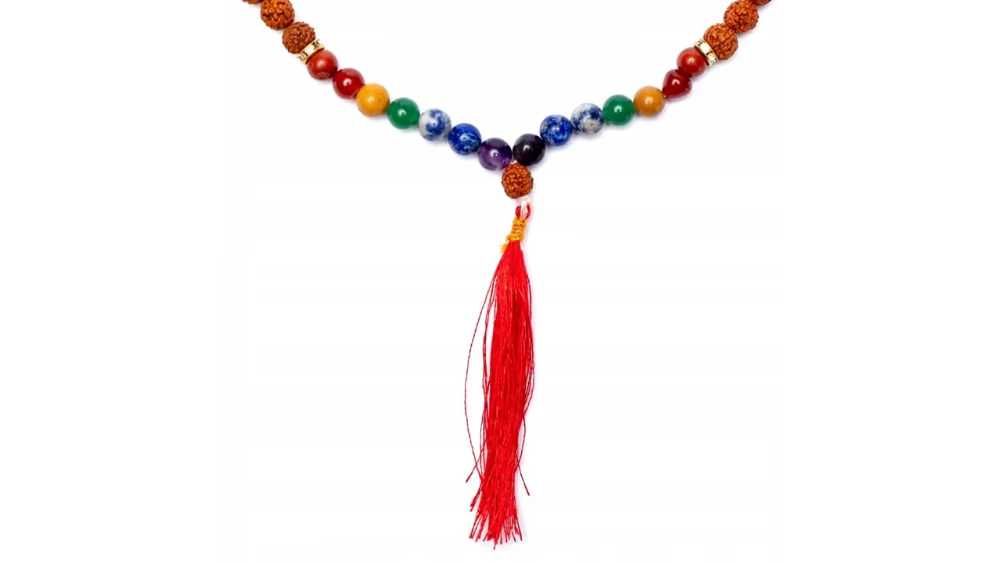 Różaniec Mala Rudraksha i 7 Czakr - 108 koralików